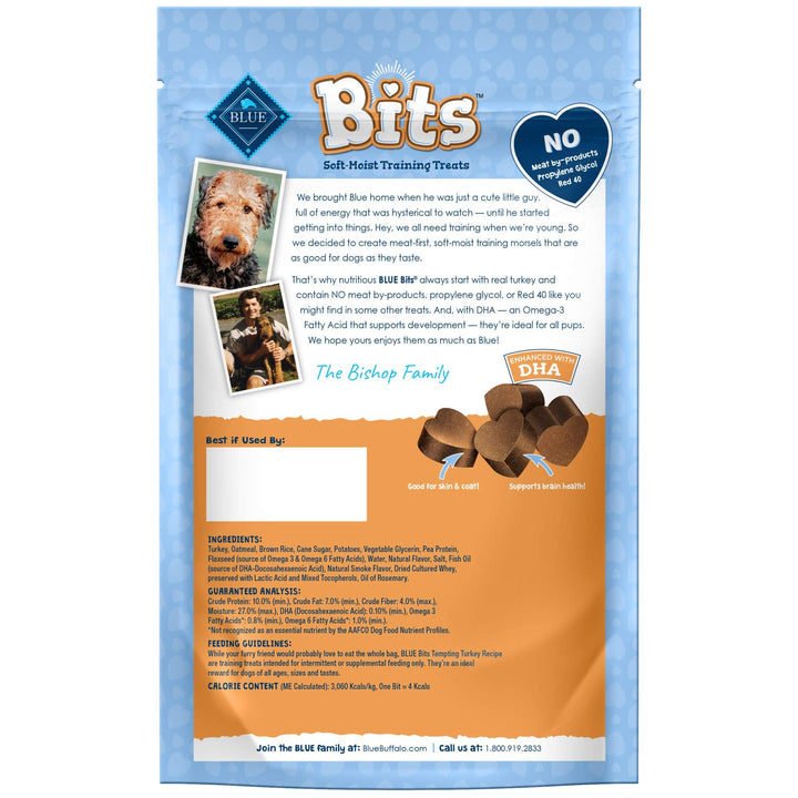 Blue Buffalo Bits Soft Dog Treats for Training, Made with Natural Ingredients & Enhanced with DHA, Savory Salmon Recipe, 4-oz. Bag 4 Ounce (Pack of 1)