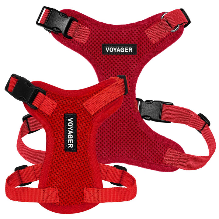 Voyager Step-in Lock Pet Harness - All Weather Mesh, Adjustable Step in Harness for Cats and Dogs by Best Pet Supplies - Red, M Harness (Red) M (Chest: 17 - 21")