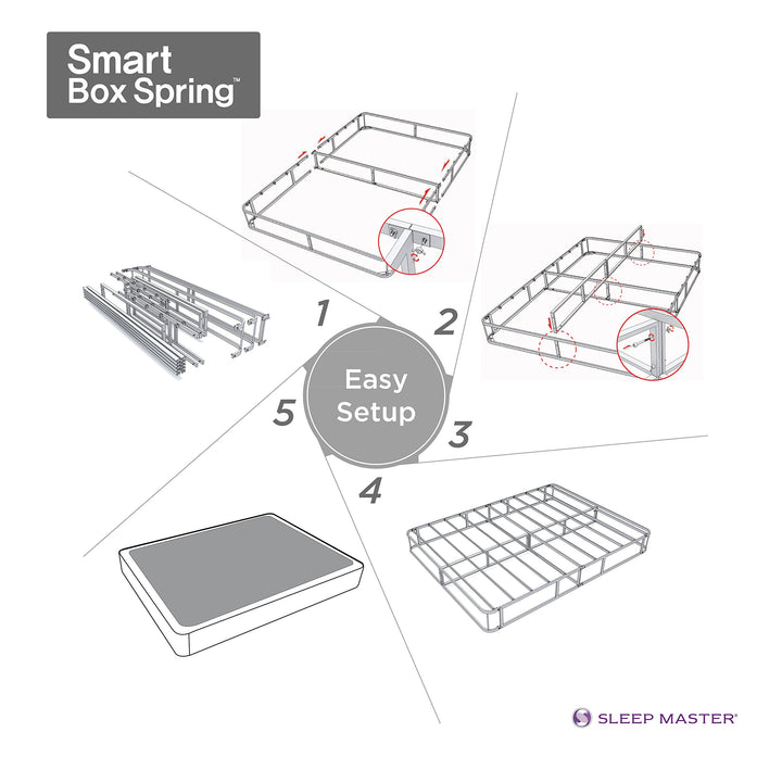 ZINUS 9 Inch Metal Smart Box Spring with Quick Assembly, Mattress Foundation, Strong Metal Frame, Easy Assembly, King Box Spring (New Easy Assembly)