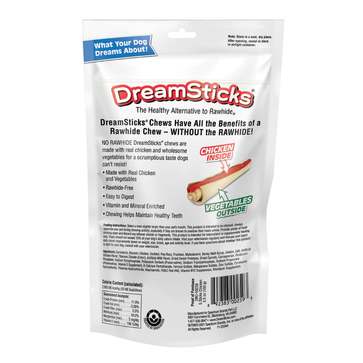 DreamBone DreamSticks, Rawhide Free Dog Chew Sticks Made with Real Beef and Vegetables, 15 Sticks 10.6 Ounce (Pack of 1)