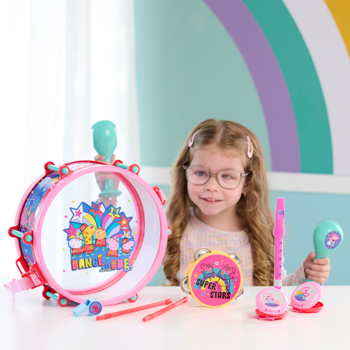 Peppa Pig Party Drum, 10-Pieces, Pretend Play,  Exclusive, Kids Toys for Ages 18 Month,  Exclusive by Just Play