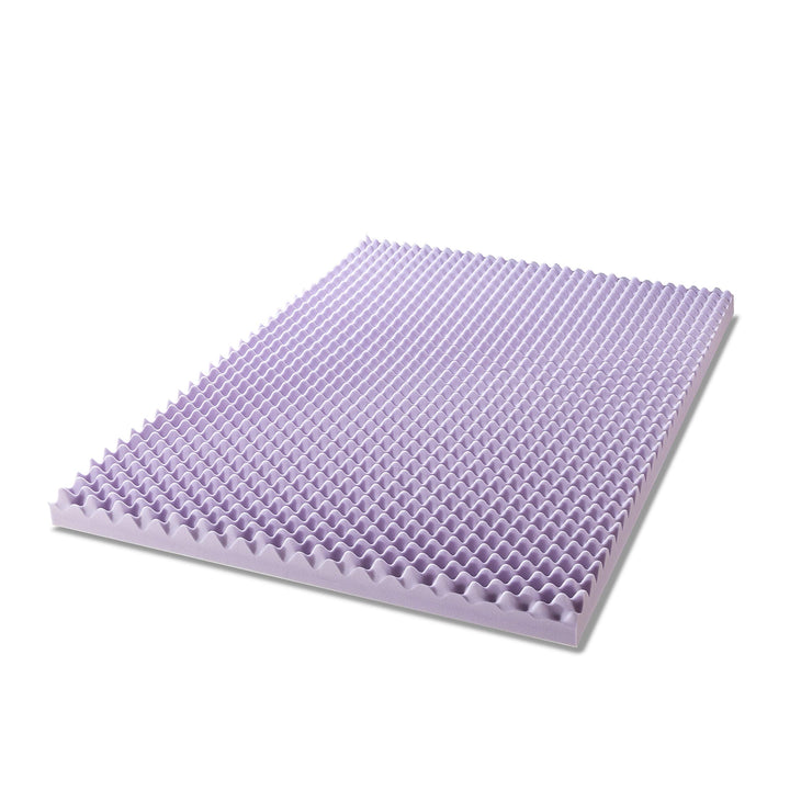 Best Price Mattress 3 Inch Egg Crate Memory Foam Mattress Topper with Soothing Lavender Infusion, CertiPUR-US Certified, Short Queen