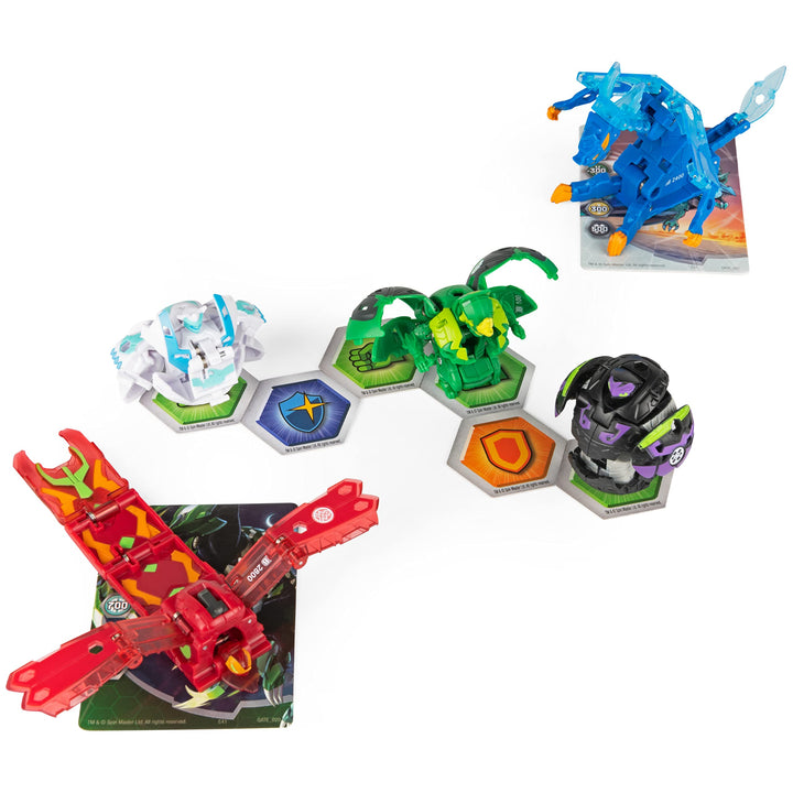 Bakugan Geogan Brawler 5-Pack, Exclusive Hyenix and Insectra Geogan and 3 Collectible Action Figures Hyenix & Insectra