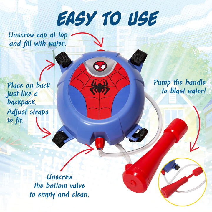 Spiderman Water Backpack Water Toy, Outdoor Water Blaster for Kids Spiderman