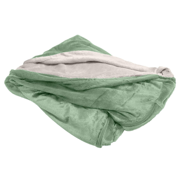 Furhaven Replacement Dog Bed Cover Microvelvet Snuggery, Machine Washable - Sage, 26-inch Microvelvet Sage 26.0"L x 26.0"W x 0.5"Th Snuggery (Cover Only)