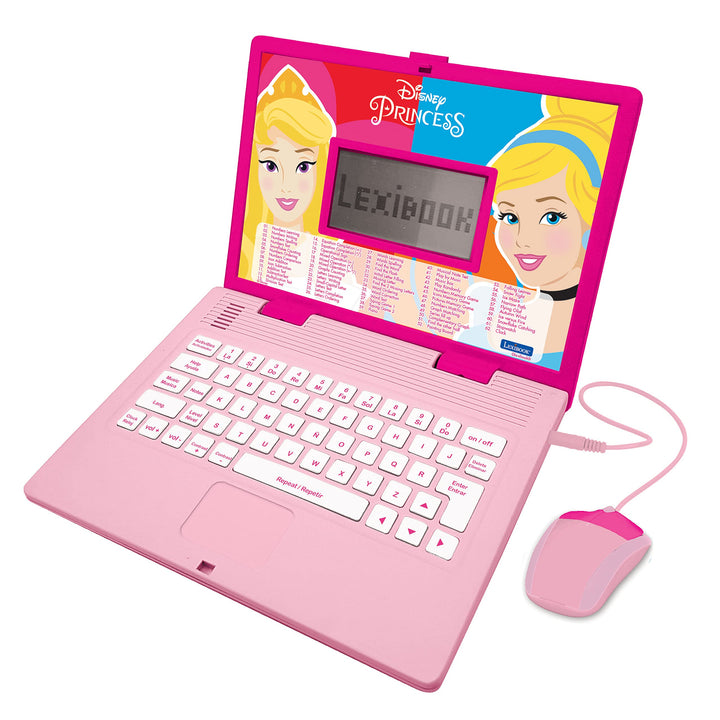 Lexibook, Educational and Bilingual Laptop Spanish/English, Girls Toy with 124 Activities to Learn, Play Games and Music, Pink, JC598DPi2 Disney Princess