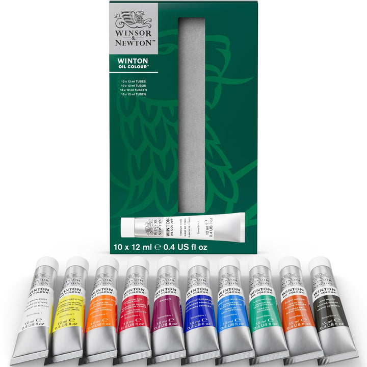 Winsor & Newton Winton Oil Color Paint Set, 10 x 12ml (0.4-oz) Tubes Tube Set - 10 x 12ml