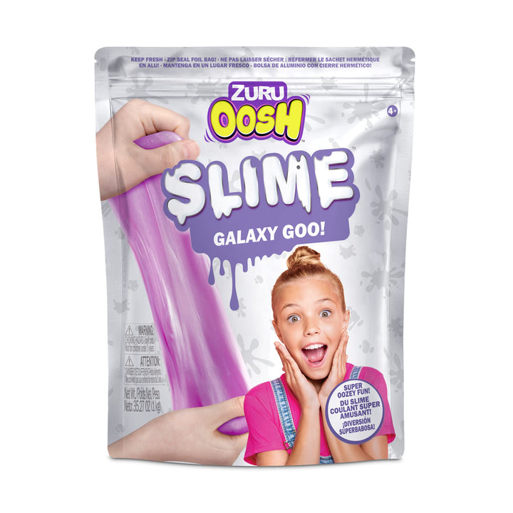 Oosh Slime Large Foilbag 800g (Purple) by ZURU, Gooey Slime and Epic Stretchy Slime for Girls and for Kids Purple