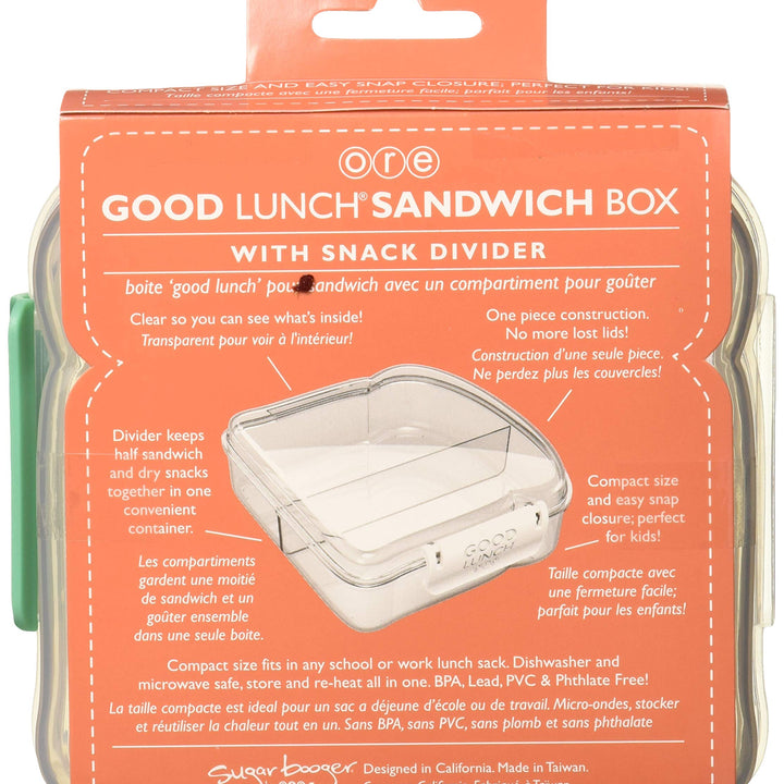 SugarBooger Good Lunch Sandwich Box, Cactus, 1 Count (Pack of 1) 1 Count (Pack of 1)