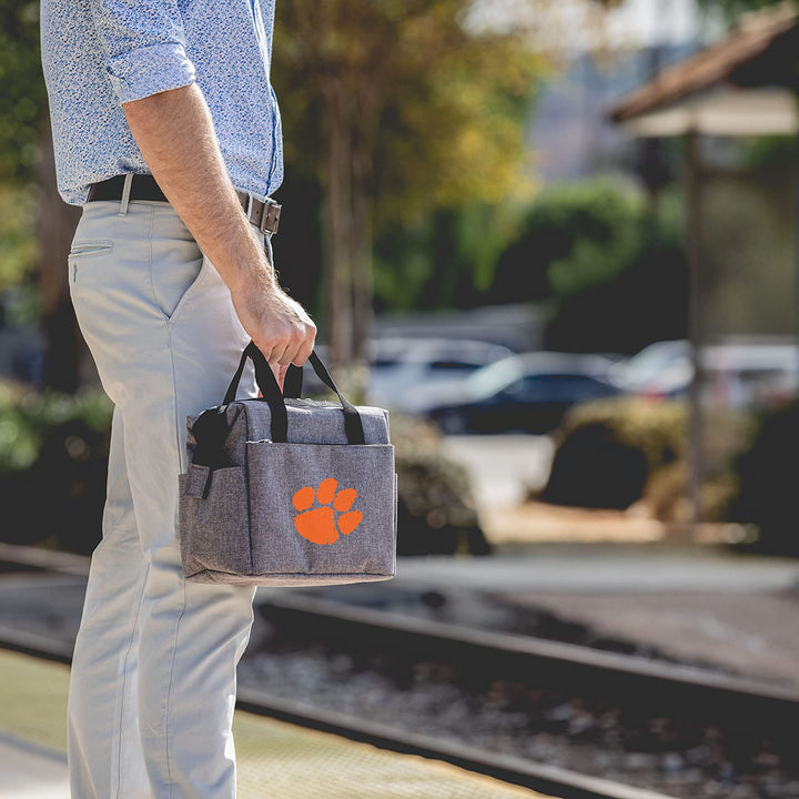 PICNIC TIME NCAA unisex-adult NCAA On The Go Lunch Cooler Clemson Tigers 10 x 6 x 10.5 Heathered Gray