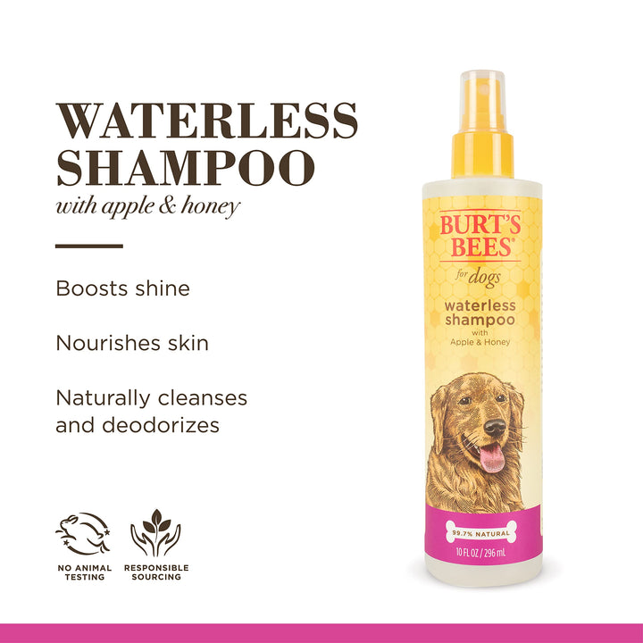 Burt's Bees for Pets Natural Waterless Shampoo Spray for Dogs | Made with Apple and Honey | Easy Way to Bathe Your Dog Naturally | Cruelty Free, Sulfate & Paraben Free, Made in USA - 10 oz - 3 Pack