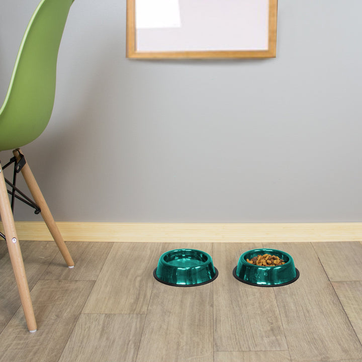 Platinum Pets Non-Tip Stainless Steel Dog Bowl, 10 Oz, Caribbean Teal, Small