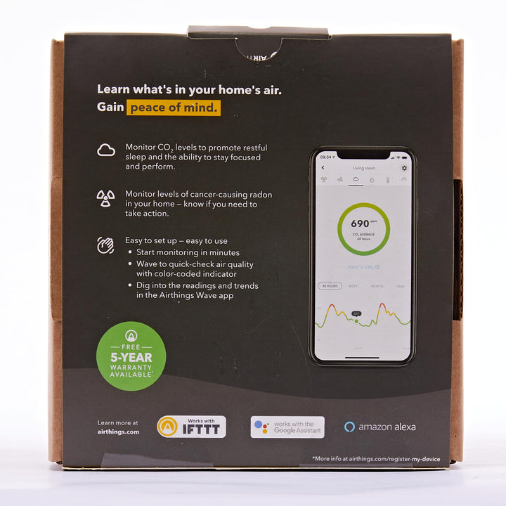 Airthings 2911 Wave Plus, Black LTD Edition - Radon & Air Quality Monitor (CO2, VOC, Humidity, Temp, Pressure)