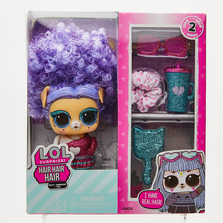 L.O.L. Surprise! Hair Pets with 10 Surprises- Collectible Pet with Real Hair, Including Music Themed Accessories, Holiday Toy, Great Gift for Kids Girls Boys Ages 4, 5, 6+ Years Old - Assorted Toy