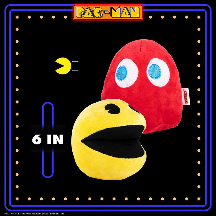 for Pets 2 Piece 6" PAC-MAN & Blinky Plush Squeak Toy for Dogs | Plush Dog Toys with Squeaky, Squeaker Plush | Officially Licensed Pet Products Pacman & Blinky Plush 6 Inch - 2 Pack