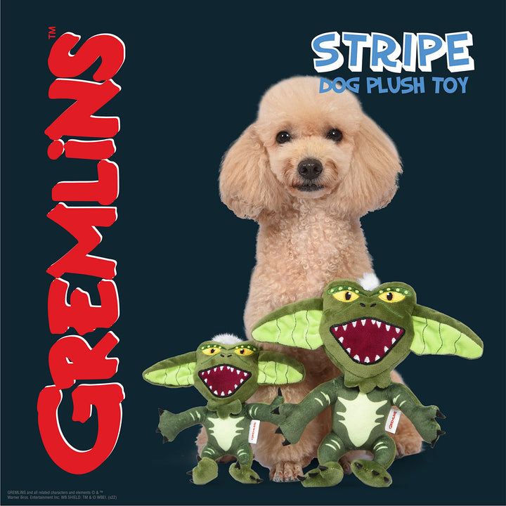 Warner Bros 9" Halloween Gremlins Stripes Plush Toy for Dogs | Gremlins Stripes Plush Dog Toy | Medium | Classic Movie Toys for All Dogs, Official Dog Toy Product of WB for Pets 9 Inch