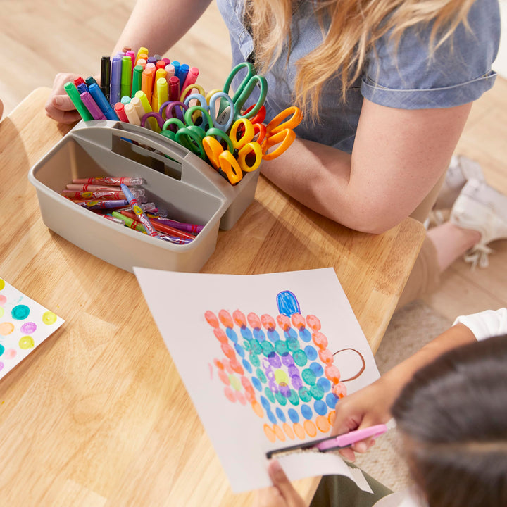 ECR4Kids 3-Compartment Storage Caddy, Supply Organizer, Grey, 6-Pack