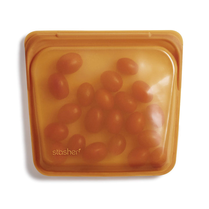 Stasher Platinum Silicone Food Grade Reusable Storage Bag, Honey (Sandwich) | Reduce Single-Use Plastic | Cook, Store, Sous Vide, or Freeze | Leakproof, Dishwasher-Safe, Eco-friendly | 28 Oz