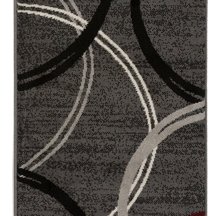 Rugshop Modern Wavy Circles Design Area Rug 2'7" x 4' Red 2'7" x 4'