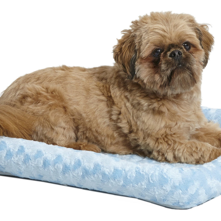 MidWest Homes for Pets Bolster Dog Bed 36L-Inch Blue Dog Bed or Cat Bed w/ Comfortable Bolster | Ideal for Intermediate Dog Breeds & Fits a 36-Inch Dog Crate | Easy Maintenance Machine Wash & Dry