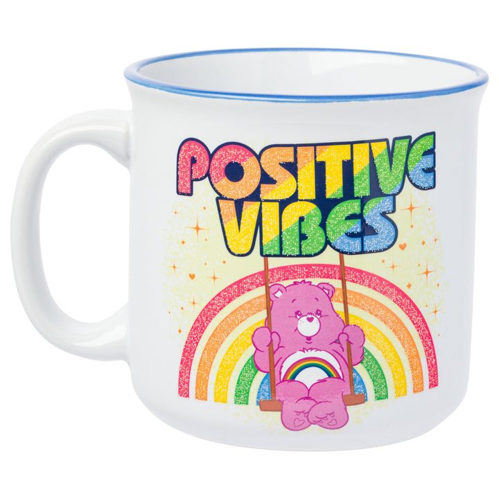 Silver Buffalo Care Bears Positive Vibes Glitter Ceramic Camper Mug, 20 Ounces