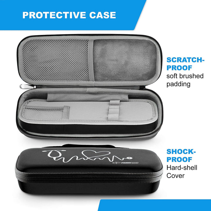 Primacare KB-9397-BK Stethoscope Case, Supplies Included, Black with Multiple Compartments, Portable and Lightweight First Aid Kit Bag with Vital Medical Supplies, Nursing Accessories for Nurses