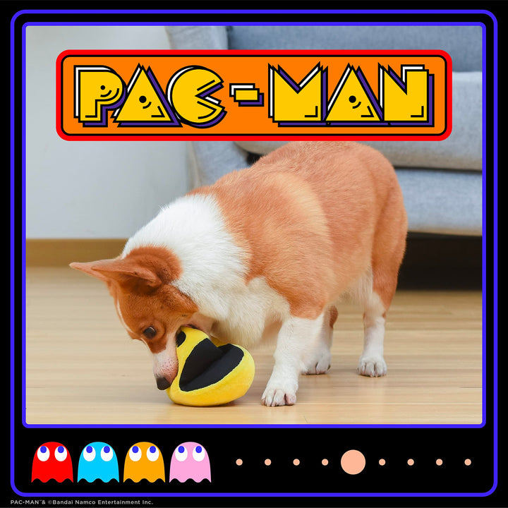 PAC-MAN for Pets 8" Plush Squeak Toy for Dogs | Plush Dog Toy with Squeaky | Squeaker Dog Toys | Officially Licensed Pet Products | Gifts for Gamers and Arcade Lovers