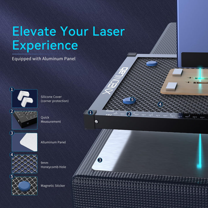 Honeycomb Laser Bed - 400 × 400 × 22mm Working Table with Aluminum Panel for XTool D1 /D1 Pro and Most Engraver Cutting Machine,Engraver Machine Accessories 400×400×22mm（15.75×15.75 IN）