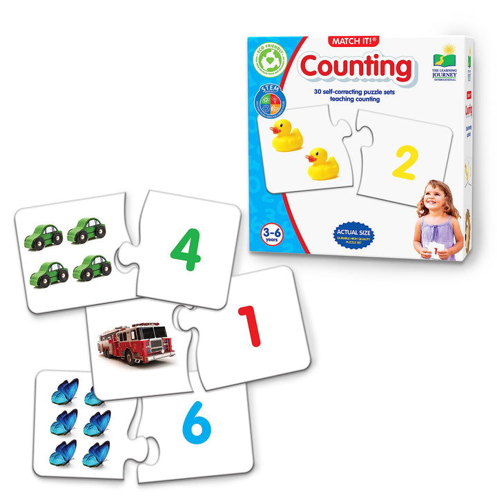 The Learning Journey: Match It! - Counting - 30 Piece Self-Correcting Number & Learn to Count Puzzle - Preschool Learning Toys - Award Winning Toys