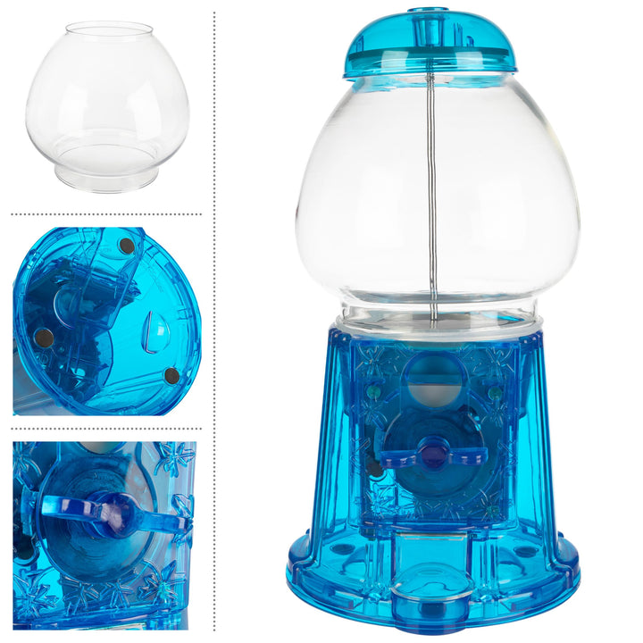 11-Inch Translucent Gumball Machine - Coin-Operated Candy Dispenser Vending Machine and Piggy Bank by Great Northern Popcorn (Blue) BLUE