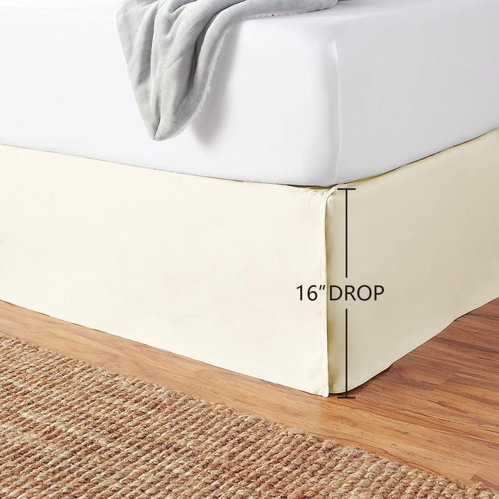 Basics Lightweight Pleated Bed Skirt, Queen, Beige