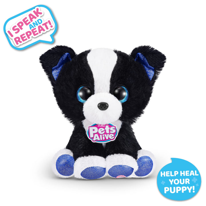 ZURU Surprise Puppy Plush - Border Collie Puppy with Electronic Speak and Repeat