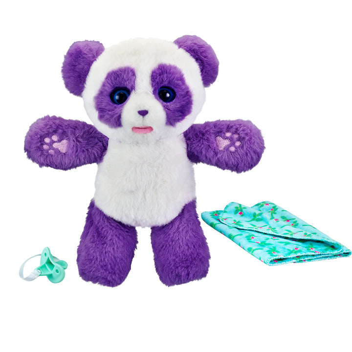 Little Live Pets WODJ4 Cozy Dozys: Petals The Panda | Interactive Plush Toy Panda. 25+ Sounds and Reactions. Magical Eye Movement. Blanket, Pacifier for Kids Ages 4+, Multicolor (26400)