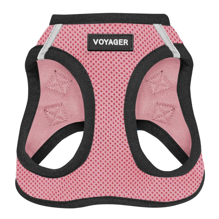 Voyager Step-In Air Dog Harness - All Weather Mesh Step in Vest Harness for Small and Medium Dogs by Best Pet Supplies - Pink Base, XS Harness (Pink/Black Trim) XS (Chest: 13 - 14.5")