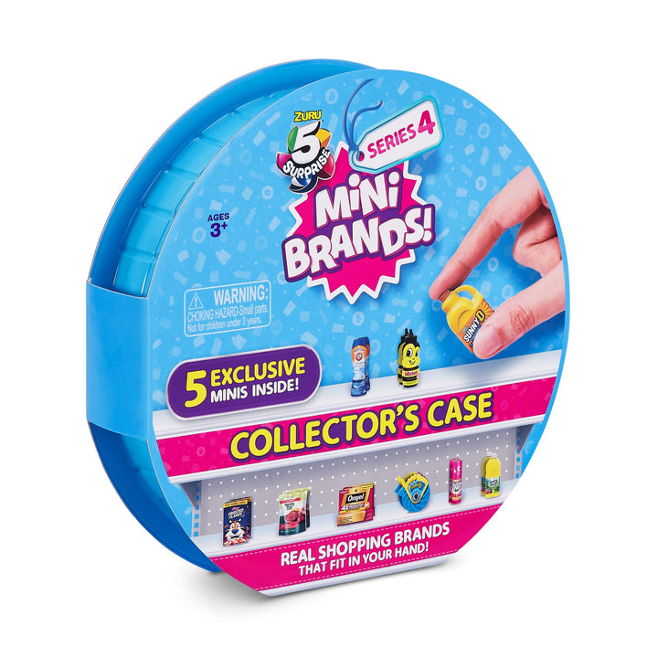 5 Surprise Mini Brands Collector's Kit by ZURU - Kids Toy, Great Includes Real Miniature Collectibles, 3 Mystery Capsules + 1 Case, ( Exclusive) Series 4