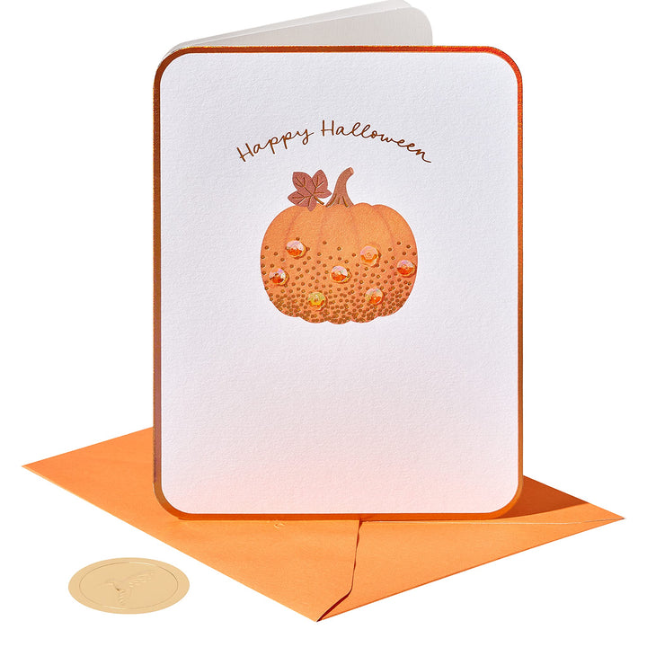 Papyrus Blank Halloween Card (Sequin Pumpkin) Sequin Pumpkin