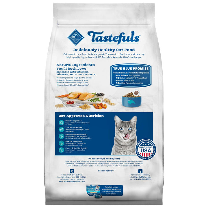 Blue Buffalo Tastefuls Natural Dry Food for Adult Indoor Cats, Chicken & Brown Rice Recipe, 10-lb. Bag 10 Pound (Pack of 1)