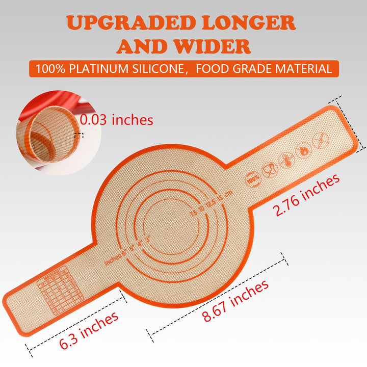 Demiwise Silicone Bread Sling Dutch Oven, 1 Set Silicone Bread Baking Mats, Food-grade Silicone Dutch Oven Liners, Non-Stick Thick Baking Sheet Liner with Extra Long Handles for Transferable Dough