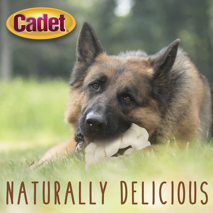 Cadet Premium Grade Beef Hide for Dogs, Rawhide Long Lasting Dog Chews, Chips, Curls & Rolls for Small/Medium/Large Dogs