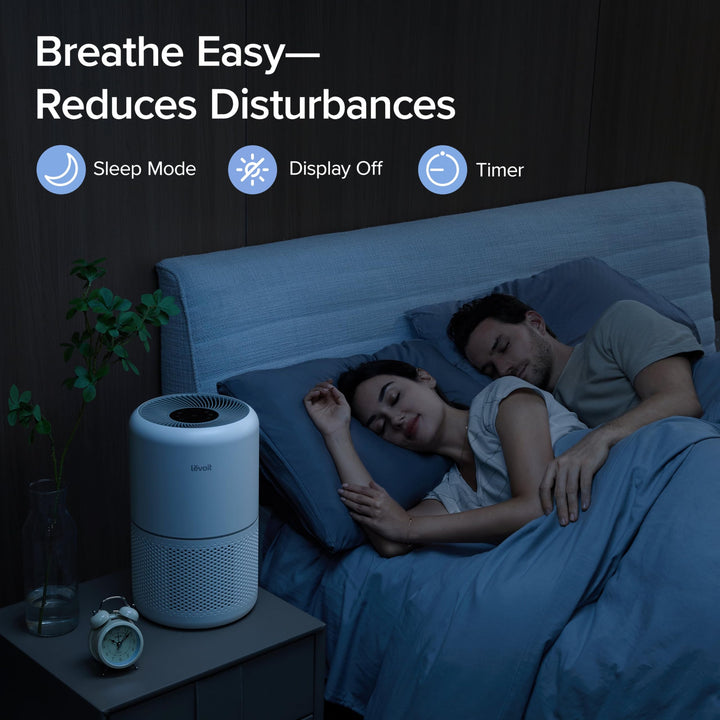 LEVOIT Air Purifiers for Home Bedroom, Smart WiFi, HEPA Sleep Mode for Home Large Room, Quiet Cleaner for Pet Hair, Allergies, Dust, Smoke, Pollon, White Noise, Alexa Control, Core300S-P, White WIFI enabled Purifier