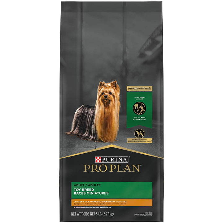 Purina Pro Plan Toy Breed Dog Food With Probiotics for Dogs, Chicken & Rice Formula - 5 lb. Bag 6.67 Ounce (Pack of 12)