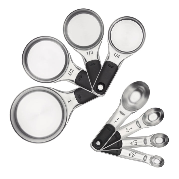 OXO Good Grips Stainless Steel Measuring Cups and Spoons Set, 2.9, 8 Piece