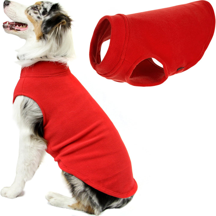 Gooby Stretch Fleece Vest Dog Sweater - Red, 4X-Large - Warm Pullover Fleece Dog Jacket - Winter Dog Clothes for Small Dogs Boy or Girl - Dog Sweaters for Small Dogs to Dog Sweaters for Large Dogs 4X-Large Length (22.5")