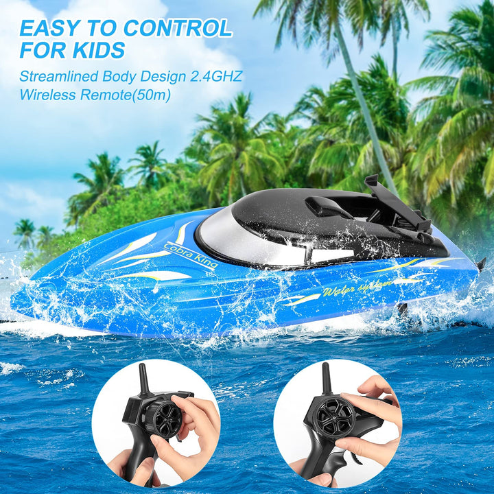 2PACK RC Boat,Remote Control Boats for Kids and Adults,10km/H 2.4G High Speed Remote Control Boat,Fast RC Boats for Pools and Lakes