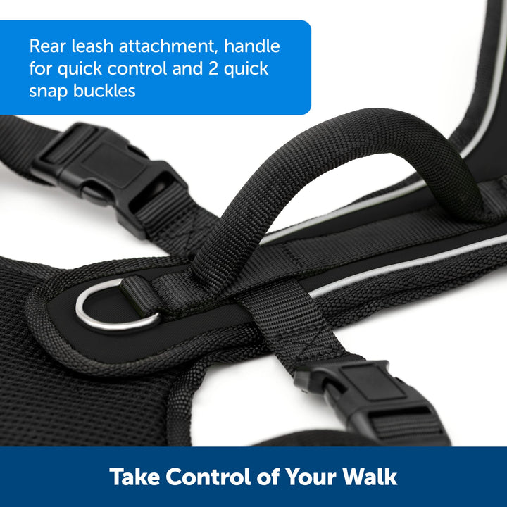 PetSafe EasySport Dog Harness - Padded, Adjustable Dog Harness with Control Handle and Reflective Piping - Great for Active Dogs - from The Makers of The Easy Walk Harness - Medium, Charcoal Charcoal Grey