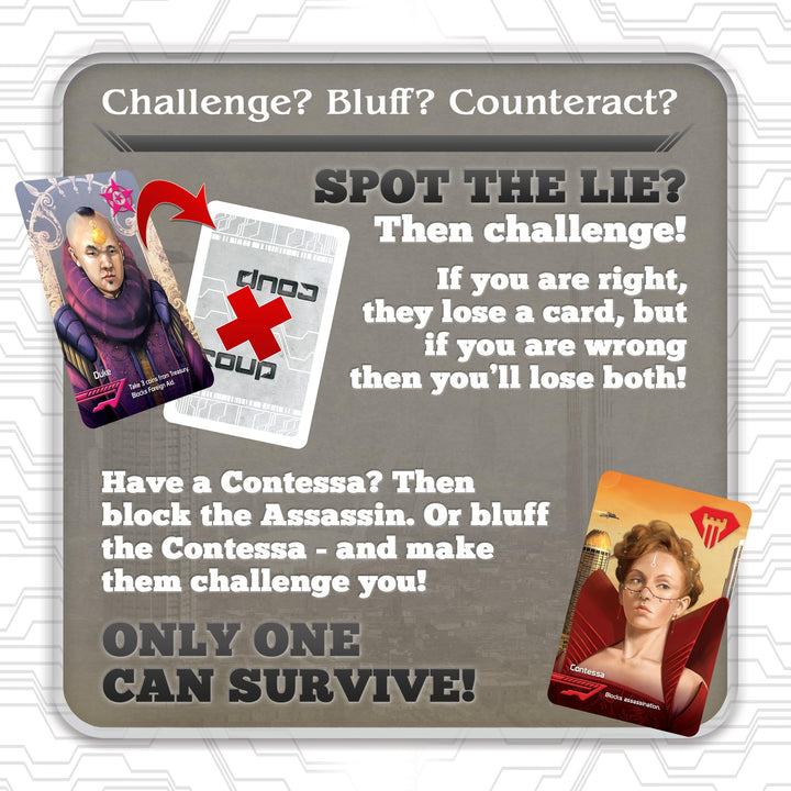 Coup - The Fast, Fun Bluffing Party Game for 2-6 Players. Perfect for Family Game Night with your Teens or Friends. Can you get away with your bluff? Over 1 Million copies sold!