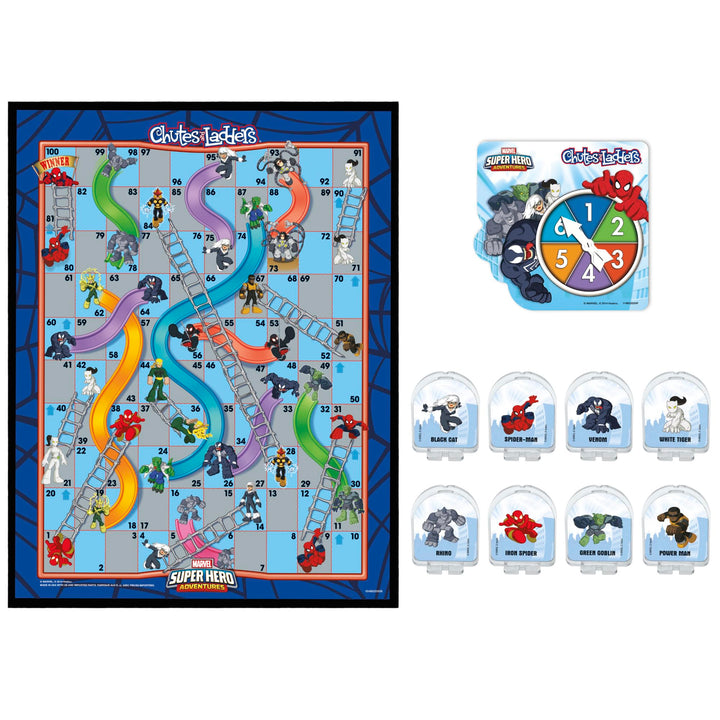 Hasbro Gaming Chutes and Ladders: Marvel Spider-Man Edition Board Game for Kids 2-4 Players, Preschool Games, Ages 3 and Up (Exclusive) Multicolored