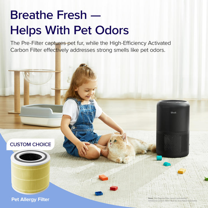 LEVOIT Air Purifiers for Home Bedroom, Smart WiFi, HEPA Sleep Mode for Home Large Room, Quiet Cleaner for Pet Hair, Allergies, Dust, Smoke, Pollon, White Noise, Alexa Control, Core300S-P, White WIFI enabled Purifier