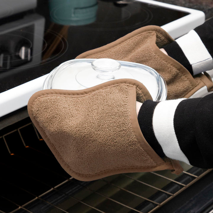 Ritz Terry Pocket Mitt & Hot Pad: Unparalleled Heat Resistant, Durable 100% Cotton  Ergonomically Designed for Optimal Grip  Easy-Care Machine Washable, Perfect for Your Kitchen  Mocha Brown, 2-Pk