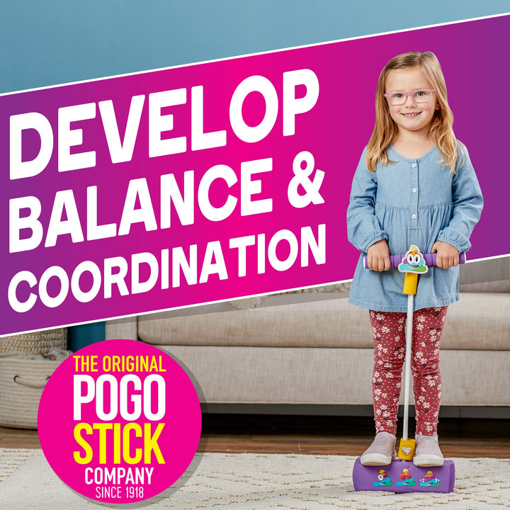 Flybar My First Pogo Jumper for Kids Fun and Safe Pogo Stick for Toddlers, Durable Foam and Bungee Jumper for Ages 3 and up, Supports up to 250lbs, Rainbow Poop Emoji, Large